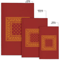 Red and Gold Bandana Area Rugs - Minimal
