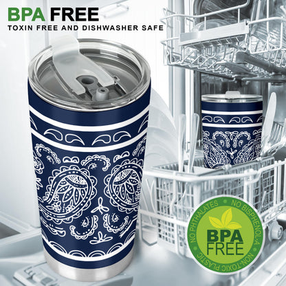 Navy Blue Bandana Tumblers
