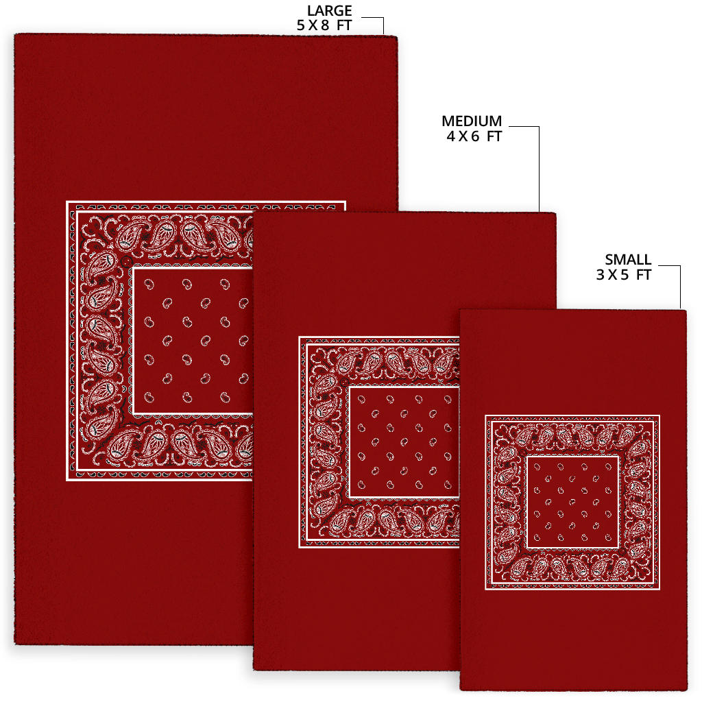 Maroon Bandana Area Rugs - Minimal