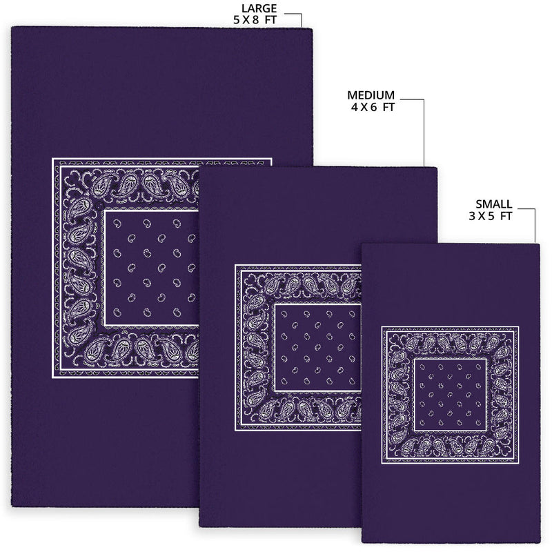 Royal Purple Bandana Area Rugs - Minimal