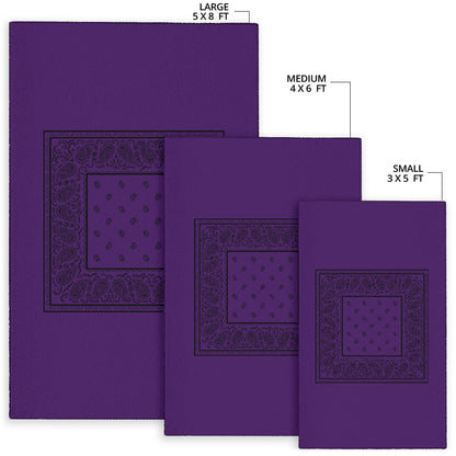 Purple and Black Bandana Area Rugs - Minimal