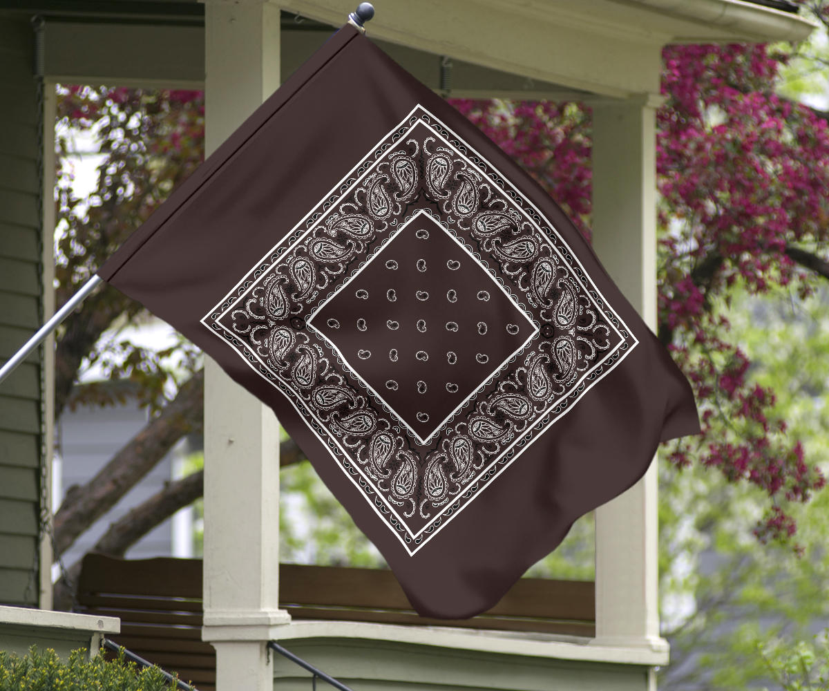 Coffee Brown Bandana Home and Garden Flags