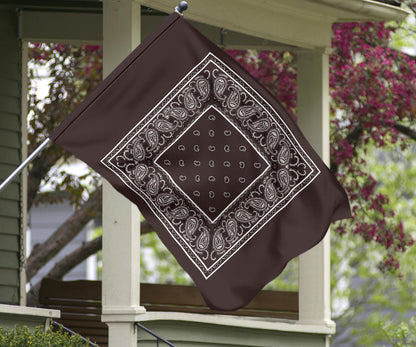 Coffee Brown Bandana Home and Garden Flags