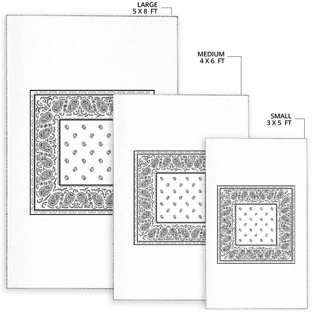 White Bandana Area Rugs - Minimal