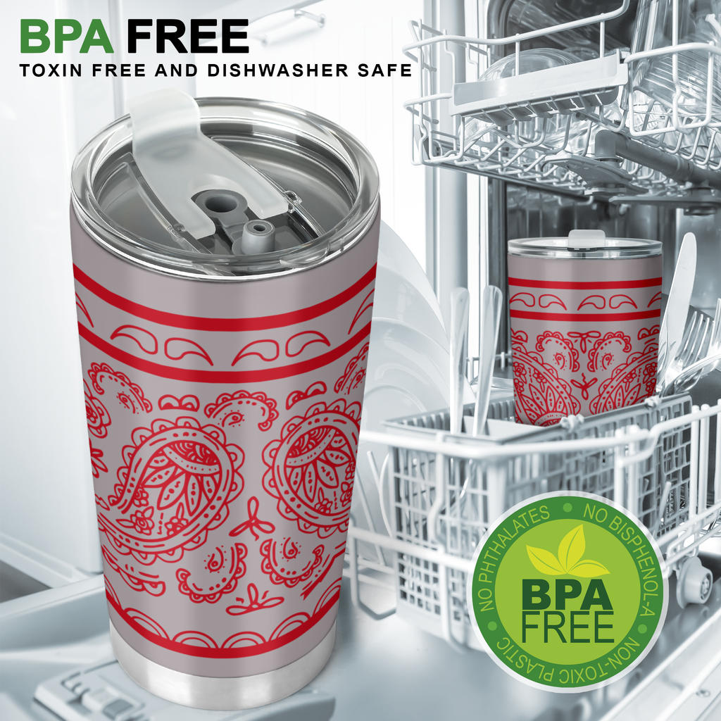 Gray and Red Bandana Tumblers