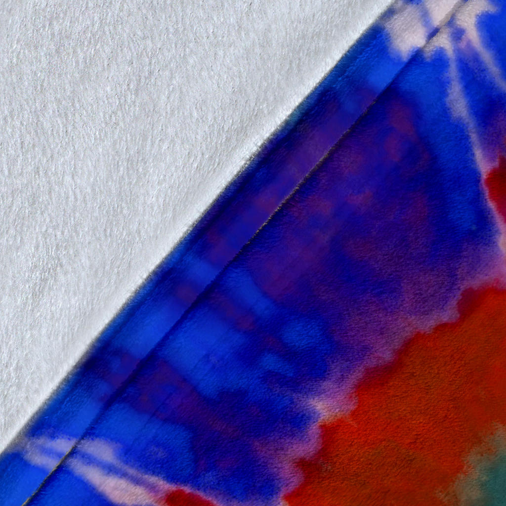 Blue Spiral Tie Dye Fleece Throw