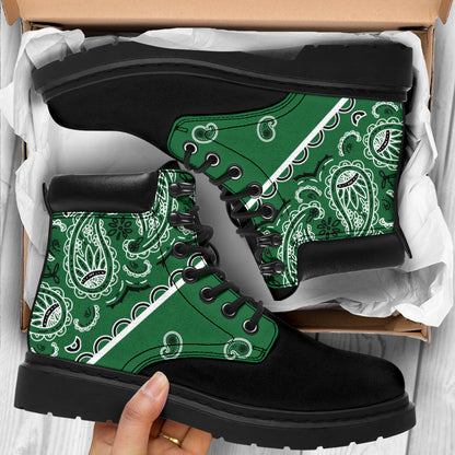 Classic Green Bandana Black Out All Season Boots