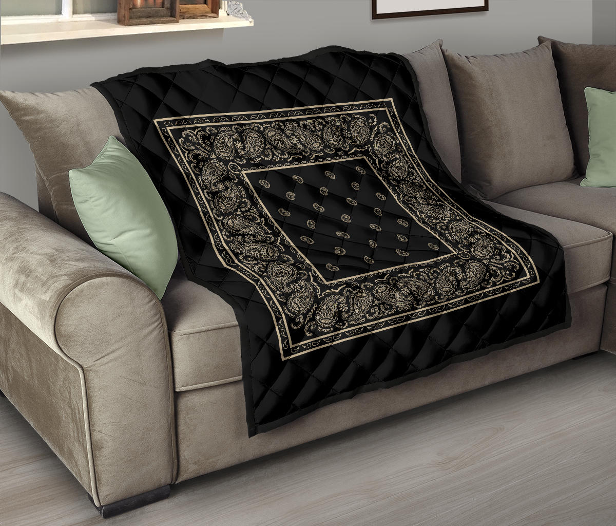 Quilt - Black and Tan Bandana Quilt