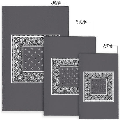 Classic Gray Bandana Area Rugs - Minimal