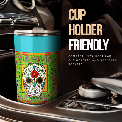 Sugar Skull Bandana Drink Tumblers