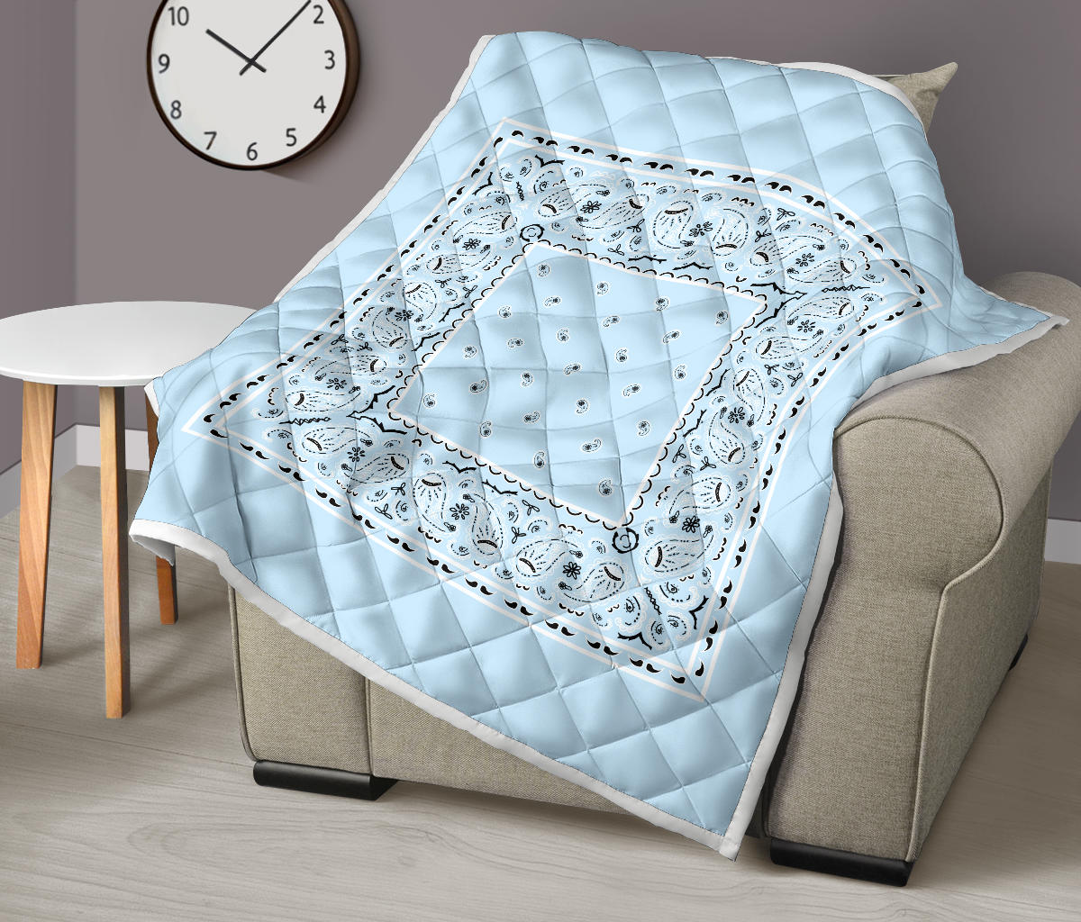 Light Blue Bandana Throw Blanket