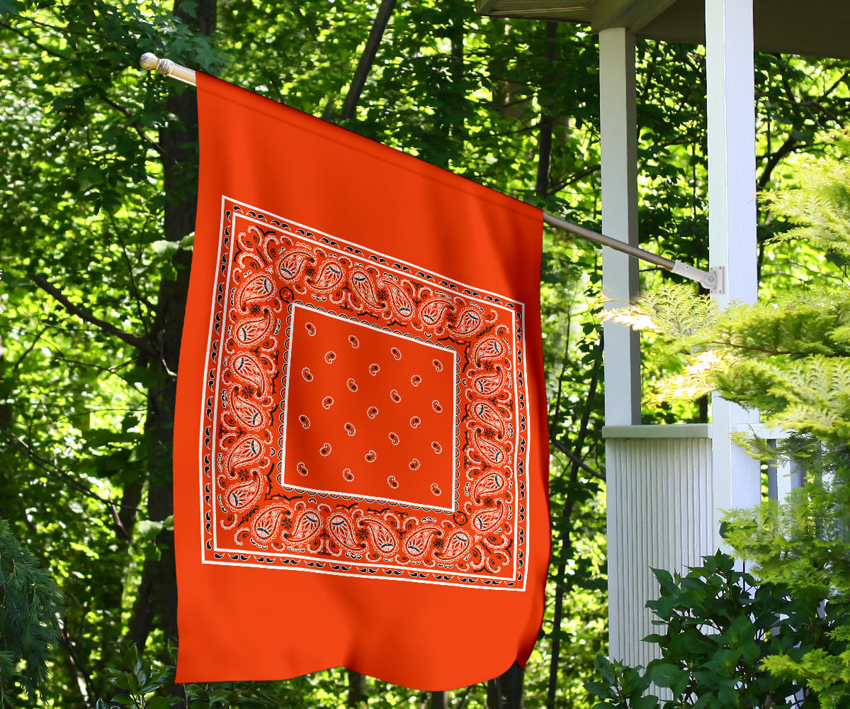Perfect Orange Bandana Home and Garden Flags