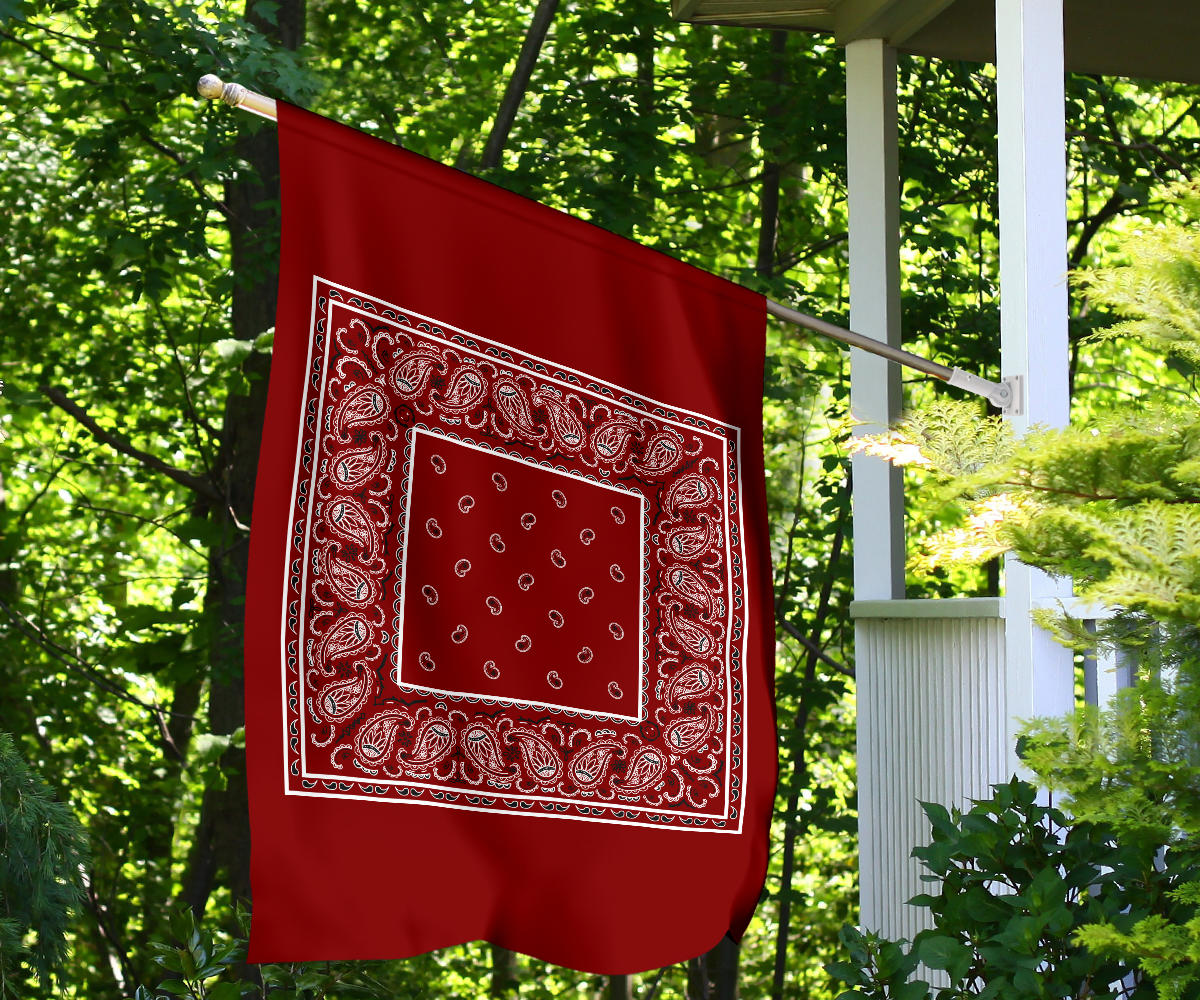 Maroon Bandana Home and Garden Flags