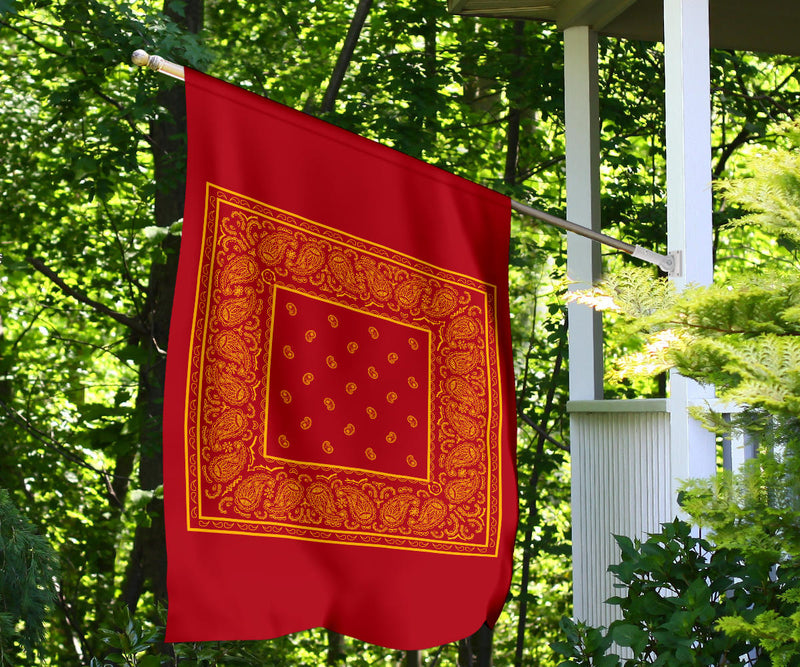 Red and Gold Bandana Home and Garden Flags