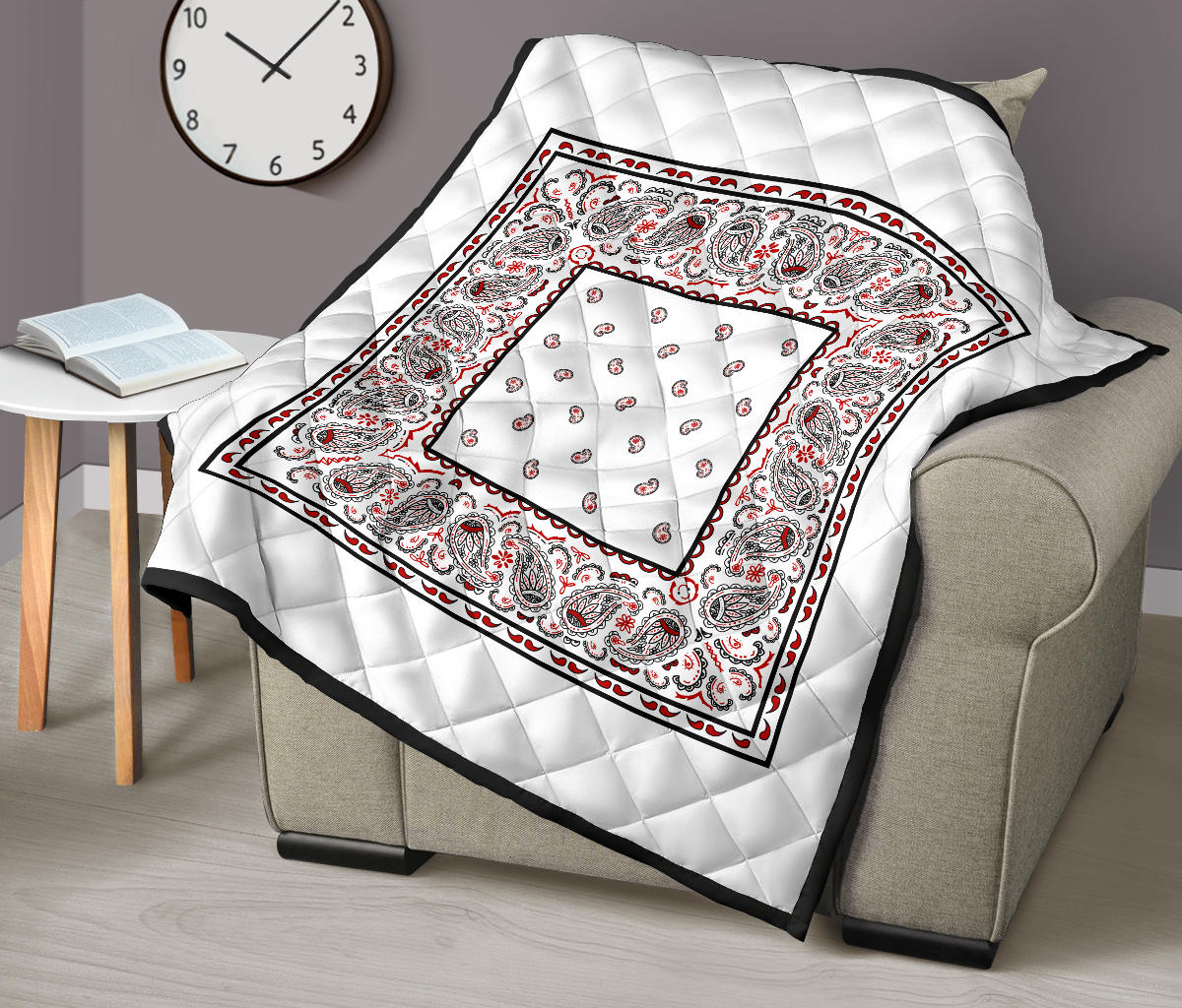 White Bandana Lap Blanket