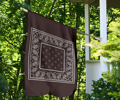 Coffee Brown Bandana Home and Garden Flags