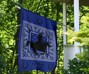 Blue Bandana Cowboy Up Home and Garden Flags