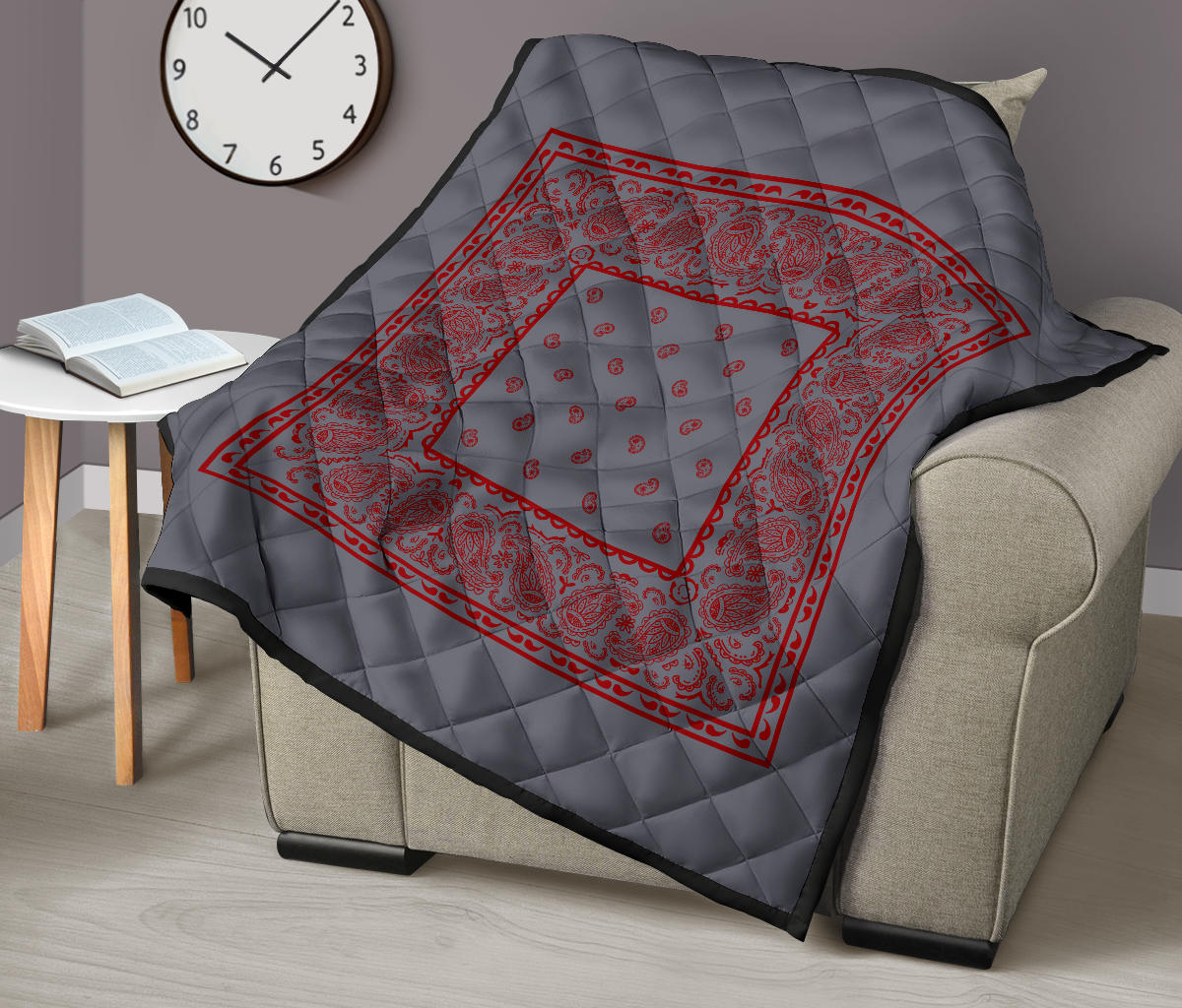Gray and Red Bandana Quilts