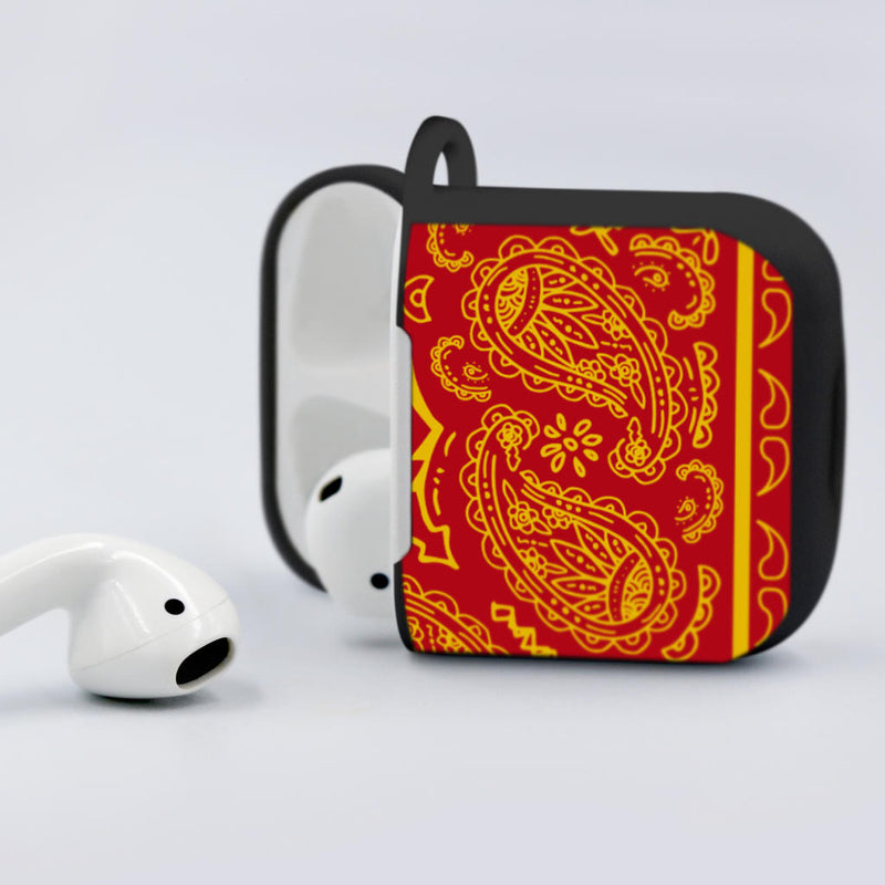 Red and Gold Bandana AirPods Case Covers