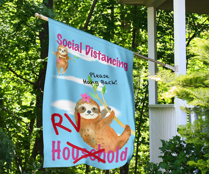 Social Distancing Sloth Flag Signs for RVers