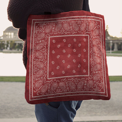 red Paisley Bandana Tote Bag