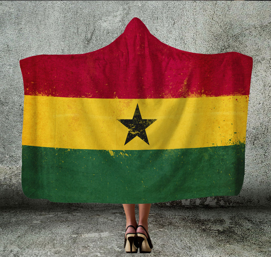 Ghana Flag Hooded Blanket