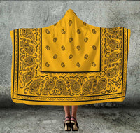 yellow hooded blanket