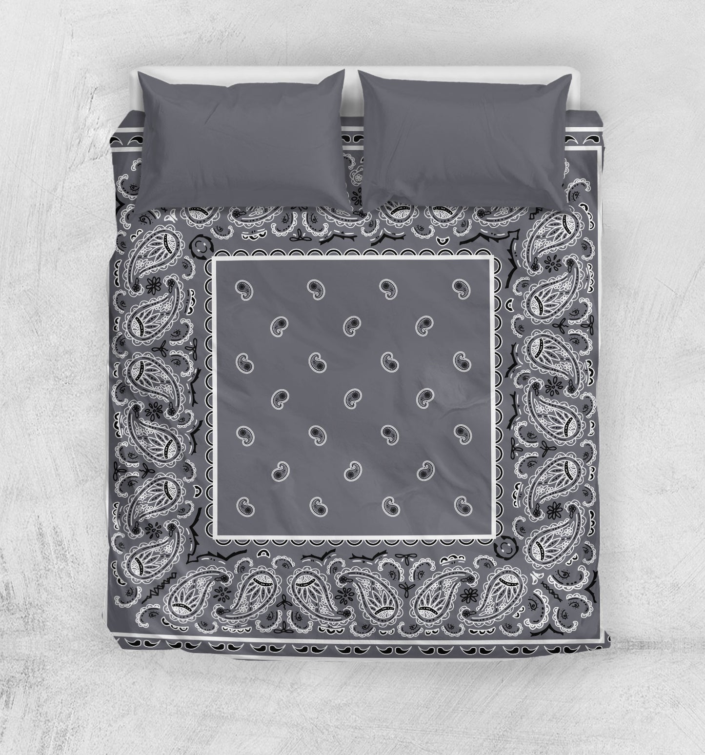 Gray Bandana Duvet Cover Sets