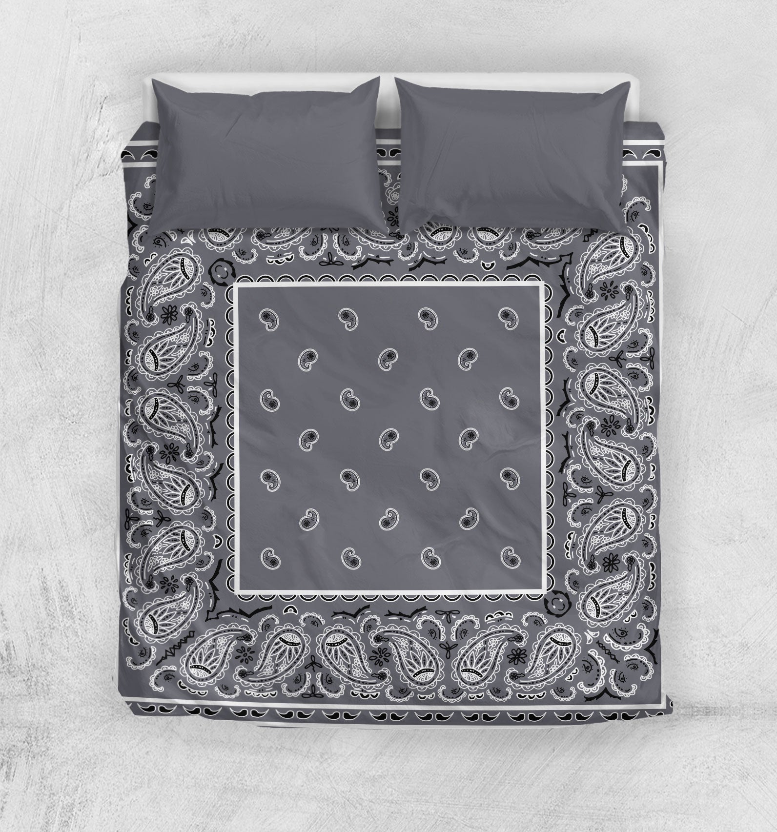 Gray Bandana Duvet Cover Sets