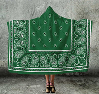 green hooded blanket