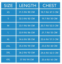 hoodie dress size chart