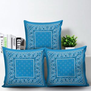 blue bandana accent pillows