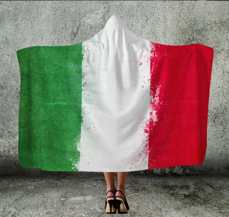 Italy Flag hooded Blanket