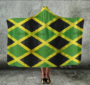 Jamaica Flag Hooded Sherpa Blanket