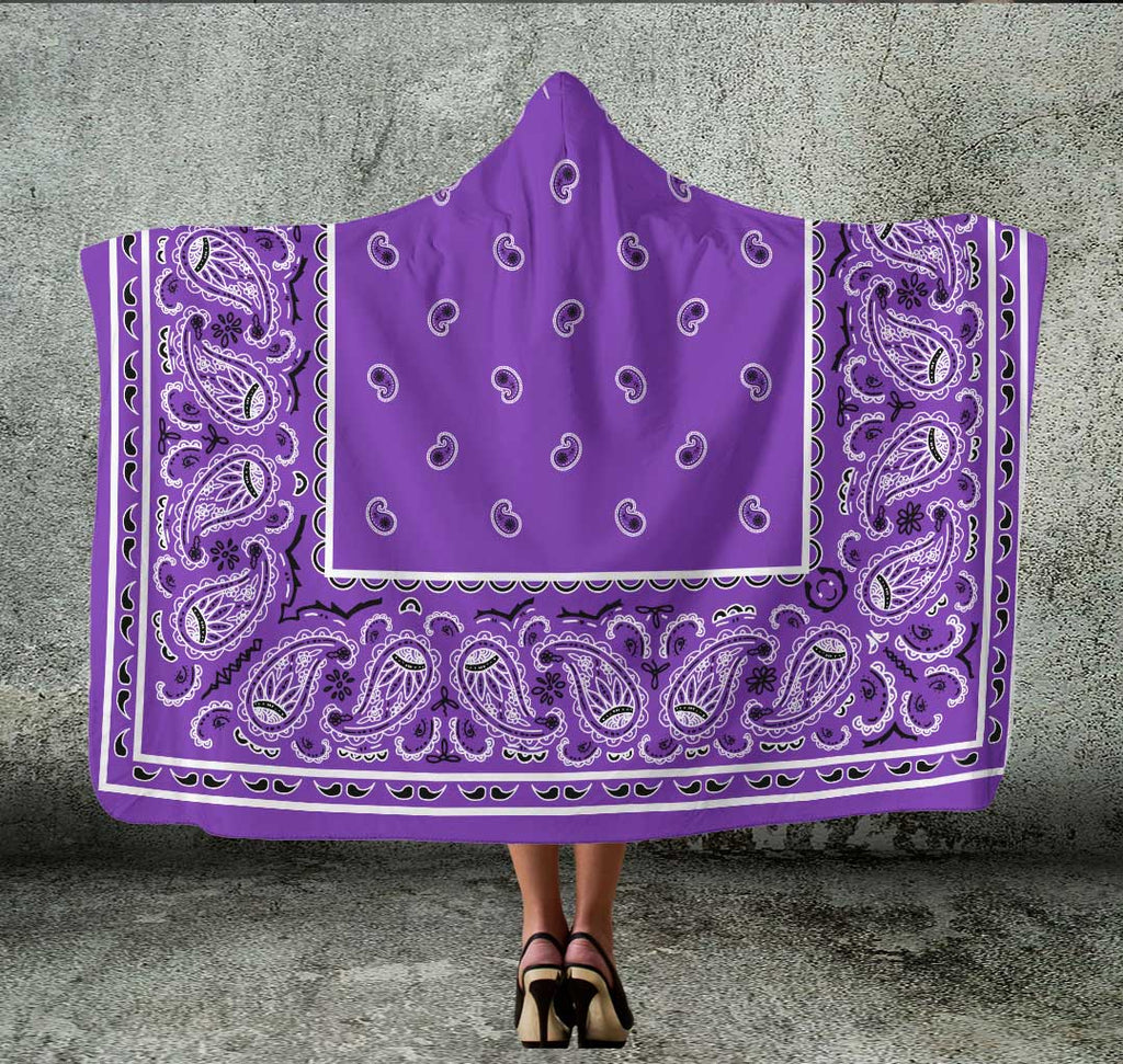 purple hooded blanket