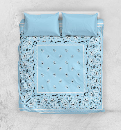 Light Blue Bandana Duvet Covers