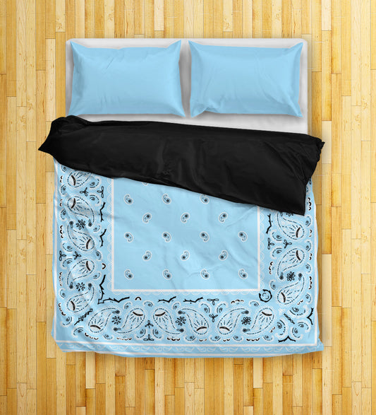 Light Blue Bandana Duvet Covers
