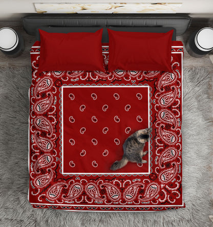 Maroon Bandana Duvet Covet Set