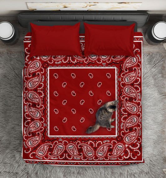 Maroon Bandana Duvet Covet Set