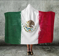 Mexico Flag Hooded Blanket