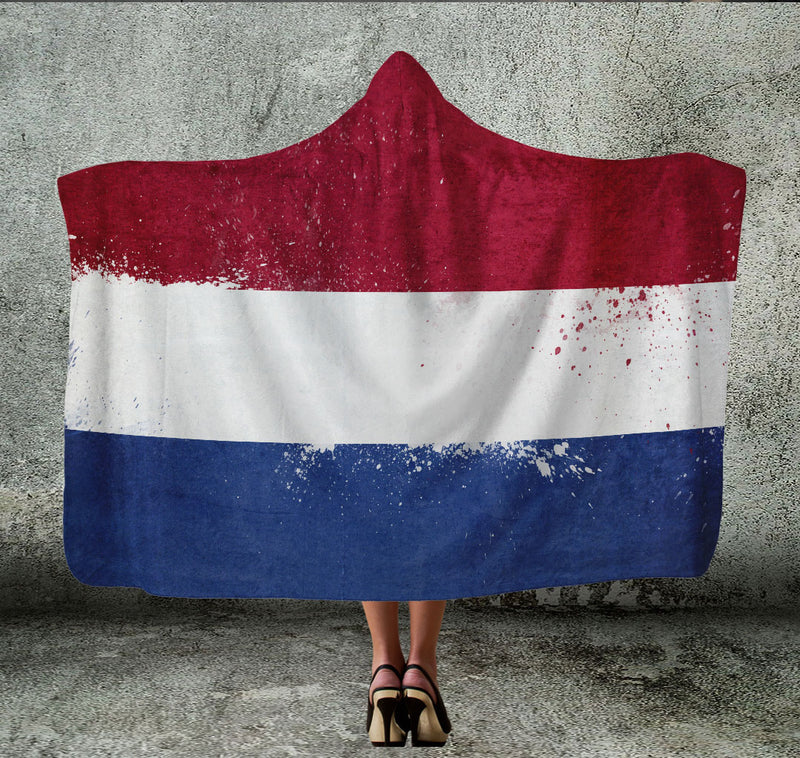 Netherlands Flag Hooded Blanket