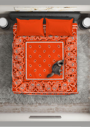 Orange Bandana Duvet Cover Set