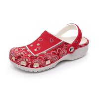 Women's Red Classic Bandana Clogs