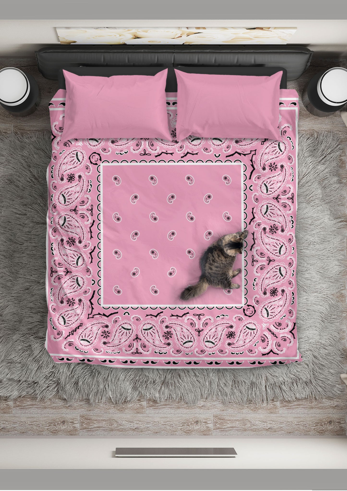 Pink Bandana Duvet Cover