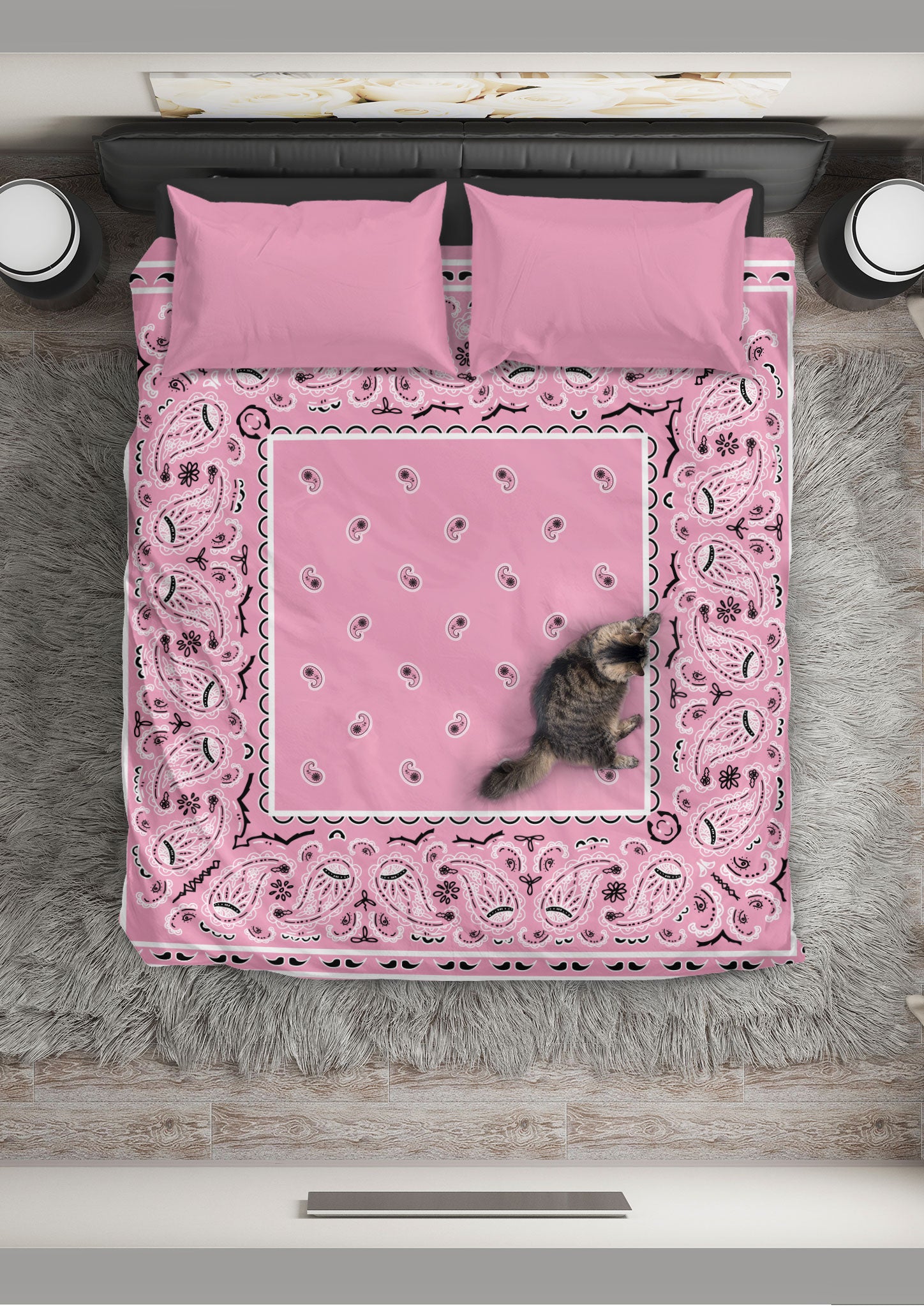 Pink Bandana Duvet Cover