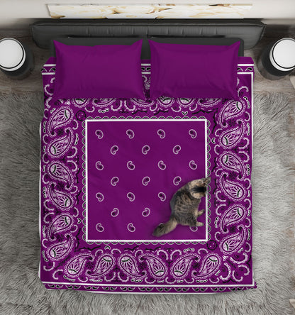 Purple Bandana Duvet Cover Set