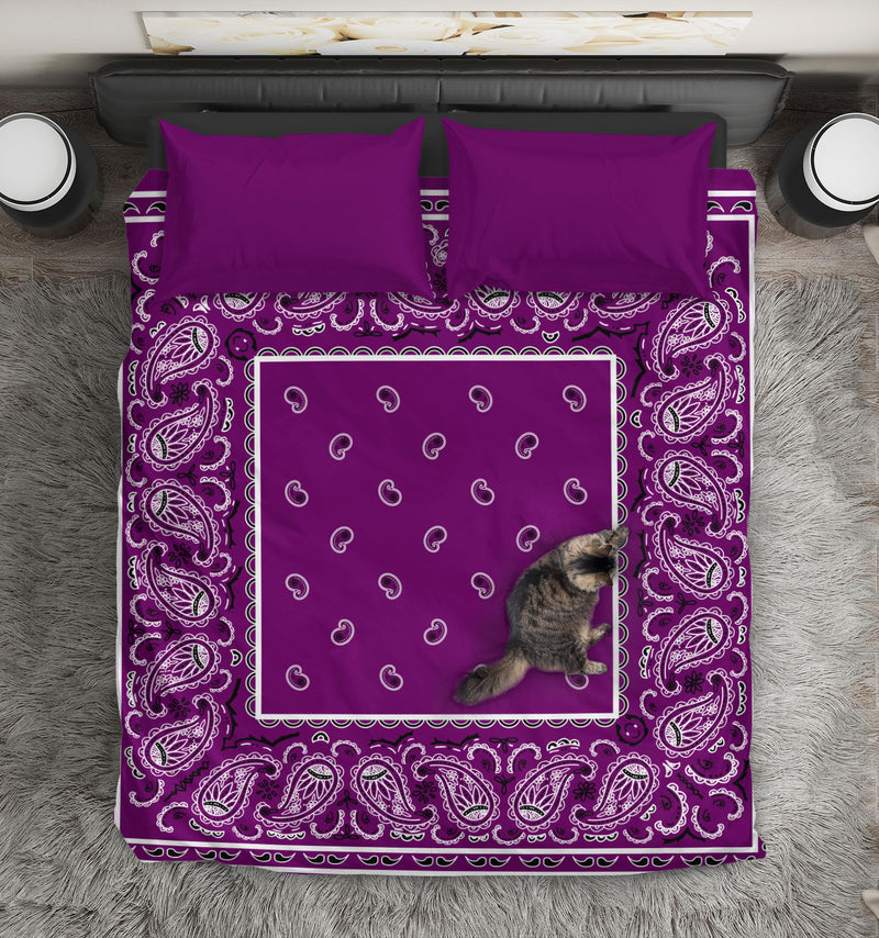 Purple Bandana Duvet Cover Set