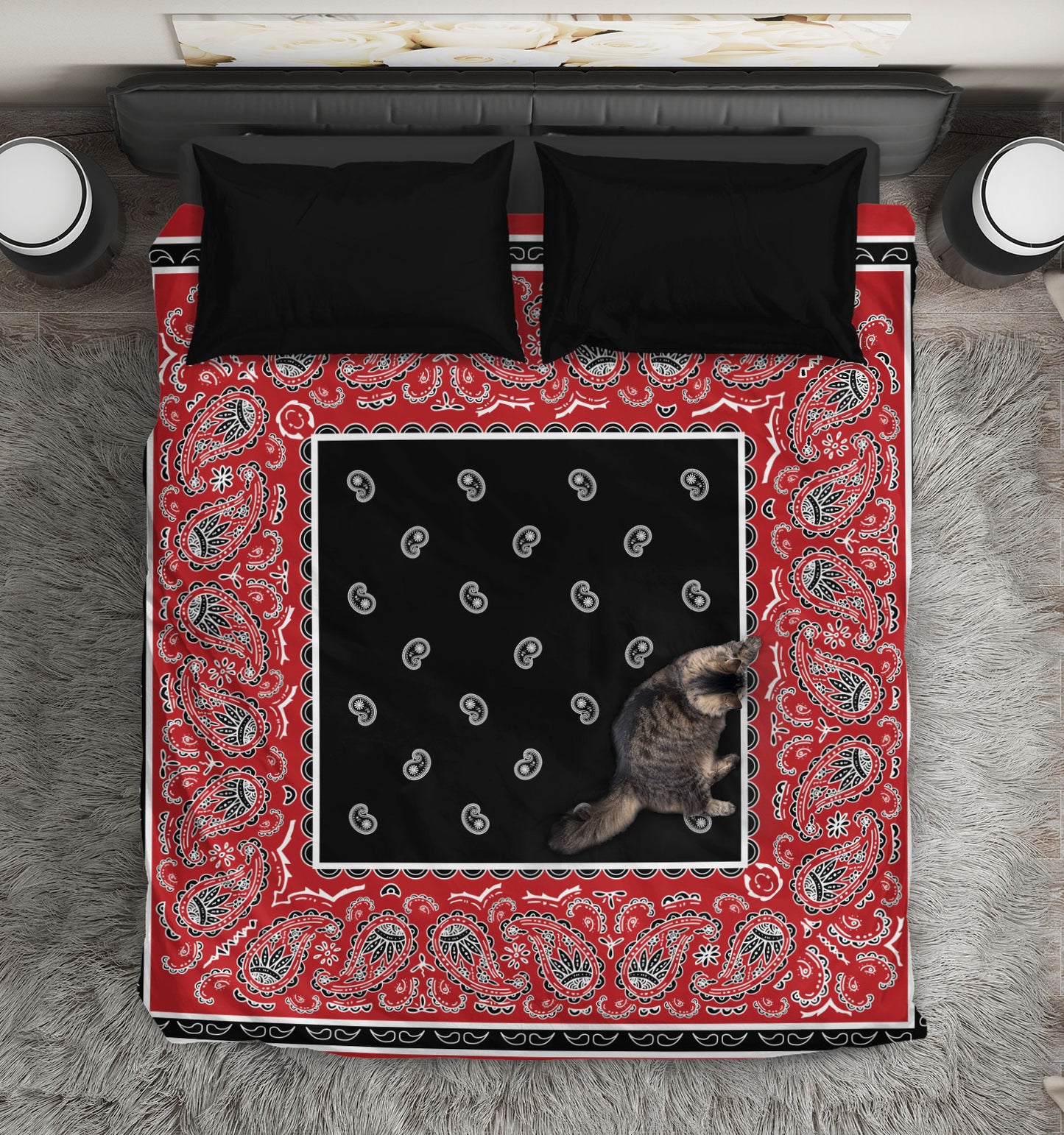 Red and Black Duvet Cover