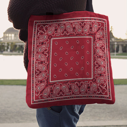 red bandana tote bags
