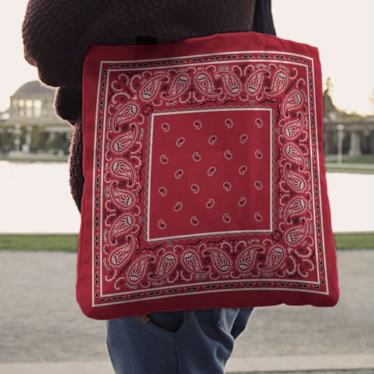 red bandana tote bags